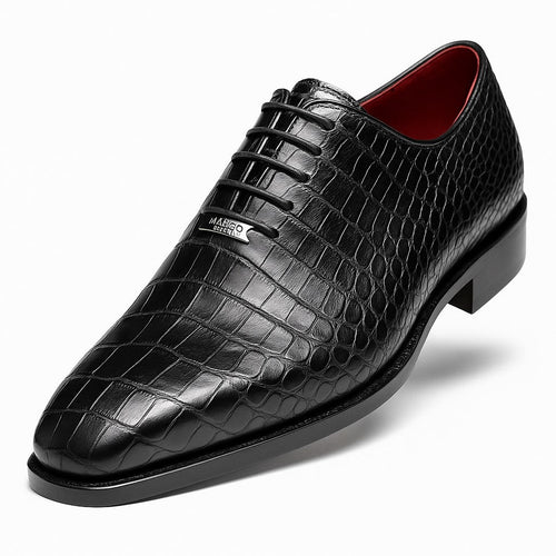 Marco Di Milano Bono Black Alligator Wholecut Oxfords