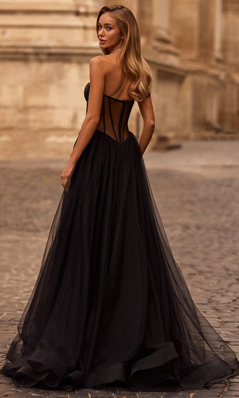 La Femme 32771 Strapless Corset Bodice Prom Gown