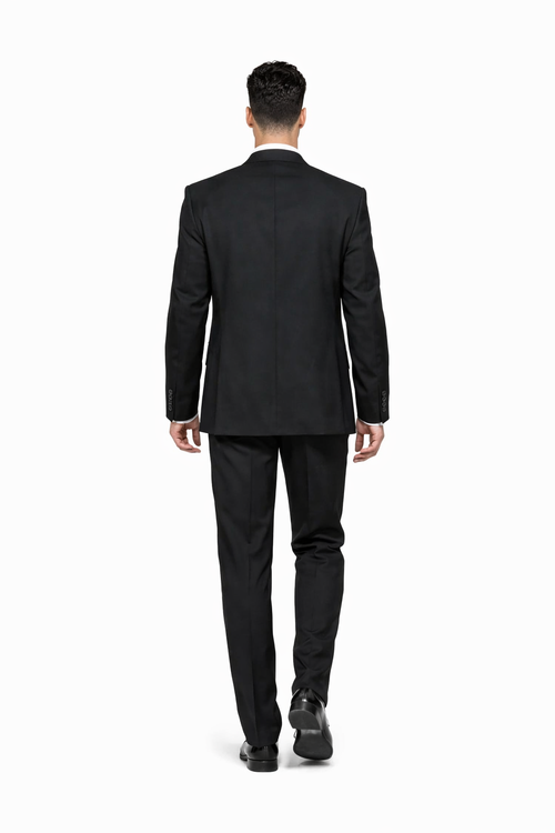 Black Suit Grey Vest - Black Suit With Vest - Classic Fit Pleated Pants