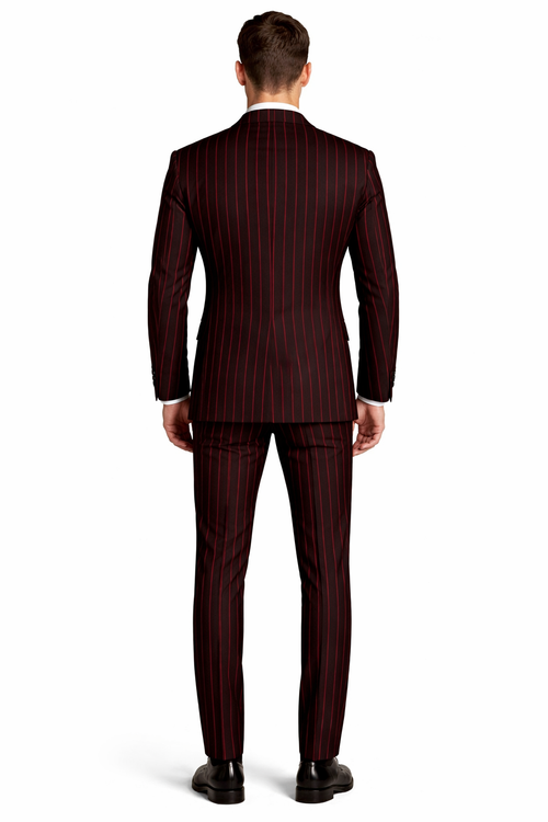 Black With Red Pinstripe Suit On Sale