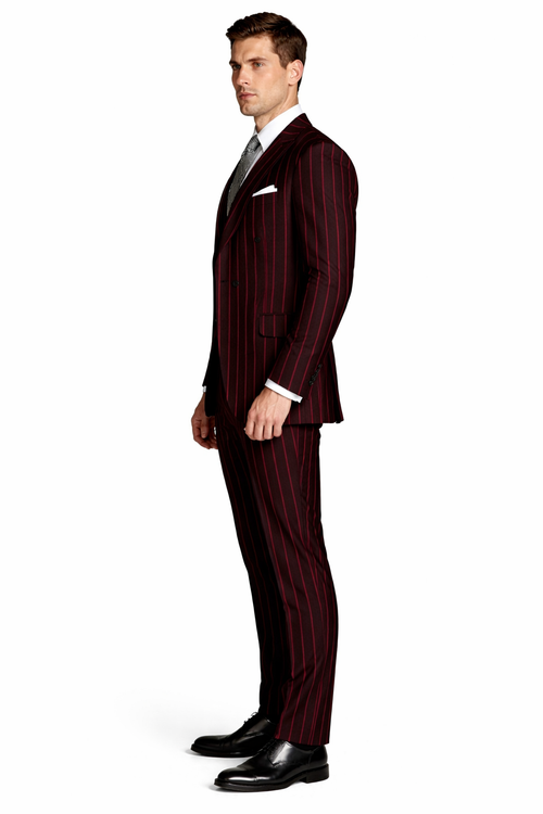 Black With Red Pinstripe Suit On Sale