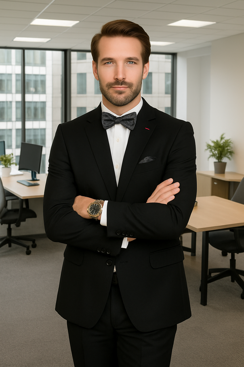 Wool Suit - Italian Made Business Suit by Statement Men's 2 Piece 100% Wool Modern Fit Suit - Subtle Texture