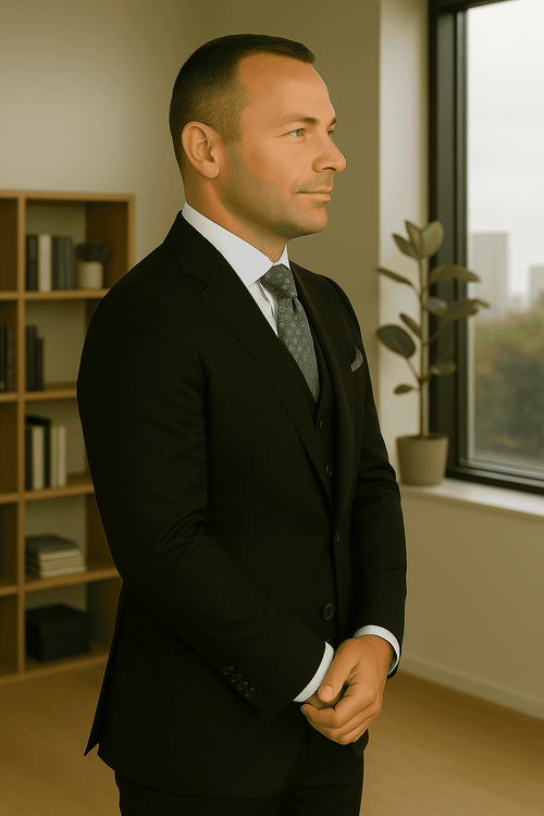 Wool Suit - Italian Made Business Suit by Statement Men's 3 Piece 100% Wool Fashion Suit - Bold Colors