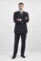 black stripe double breasted suit