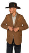 Men's Suede Cowboy Blazer Ultra Slim Fit Mens Western Blazer with Suede Shoulder in Color "Brown"