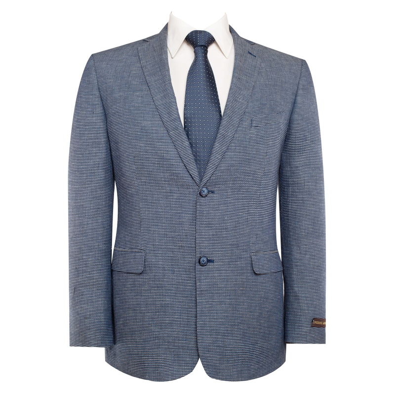 Men’s Blue Textured Cowboy Blazer – Western Style Sport Coat for Ranch Wedding, Business and Country Events
