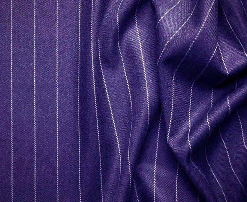 Rockefeller Collection - Double Breasted Stripe Suit Purple Regular Fit 2 Piece