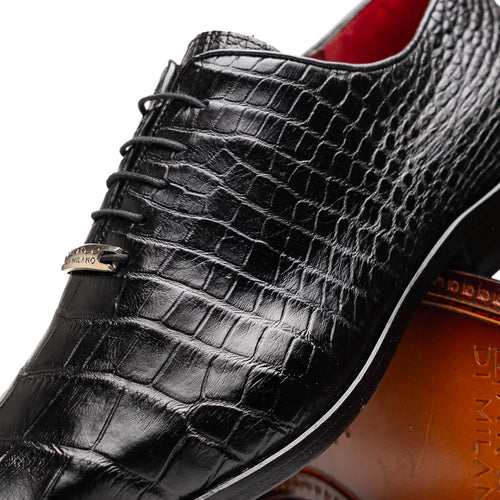 Marco Di Milano Bono Alligator Wholecut Oxfords Black