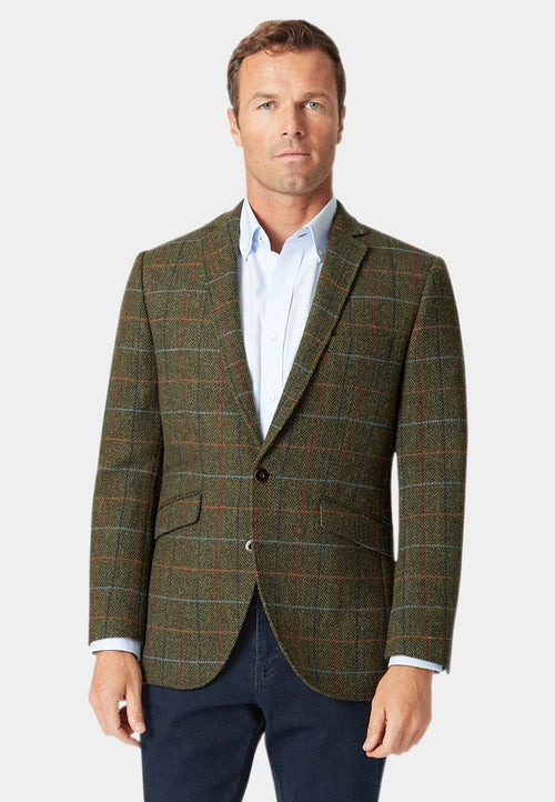 Men Green Tweed Jacket Winter - Fall Fabric Tweed Pattern Wool Fabric