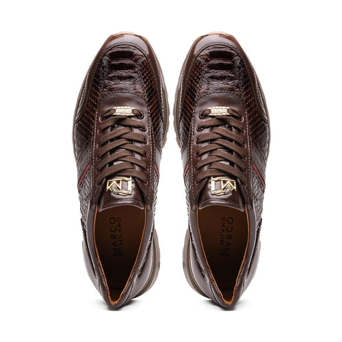Marco Di Milano Brescia Python & Calfskin Sneakers Brown