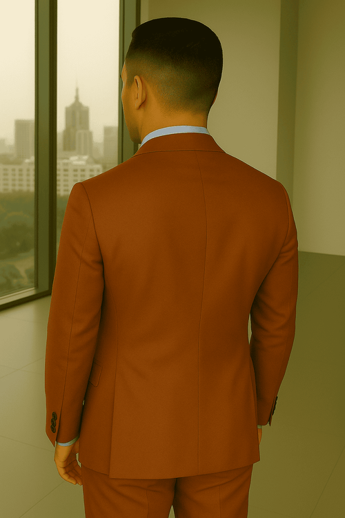 Wool Suit - Italian Made Business Suit by Statement Men's 3 Piece 100% Wool Fashion Suit - Bold Colors