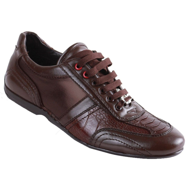 Sneaker de Piel de Avestruz Cafe