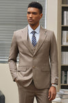 "Mens Stacy Adams Suit - Stacy Adams Suit Men's Sharkskin Business Suit - Two Button Vested, Dark Tan"