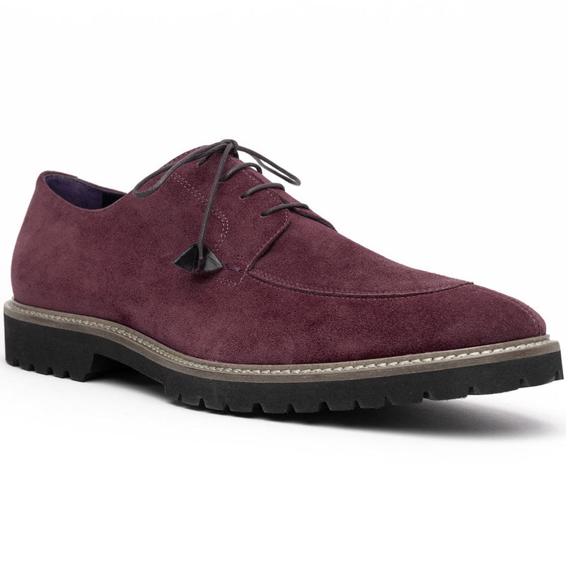 Zelli Campo Sueded Goatskin Blucher Lace-up Shoes in Bordeaux