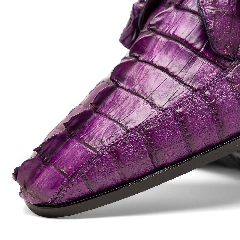 Marco Di Milano Cancun Purple Caiman Crocodile Derby – Genuine Exotic Leather Men’s Dress Shoe