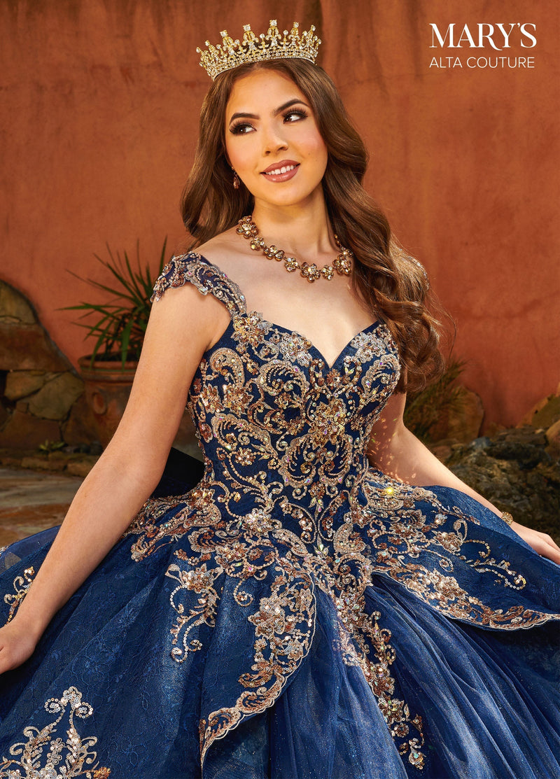 Alta Couture MQ3093 Cap Sleeves Quinceanera Dress