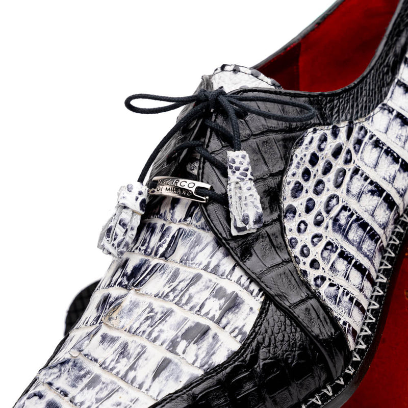 Marco Di Milano Caribe Newspaper Black Leather Dress Shoe