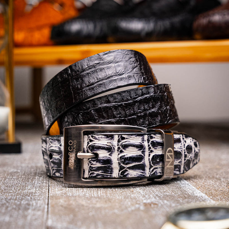 Marco_Di_Milano Caribe Belt Newspaper - Black Leather Loafer
