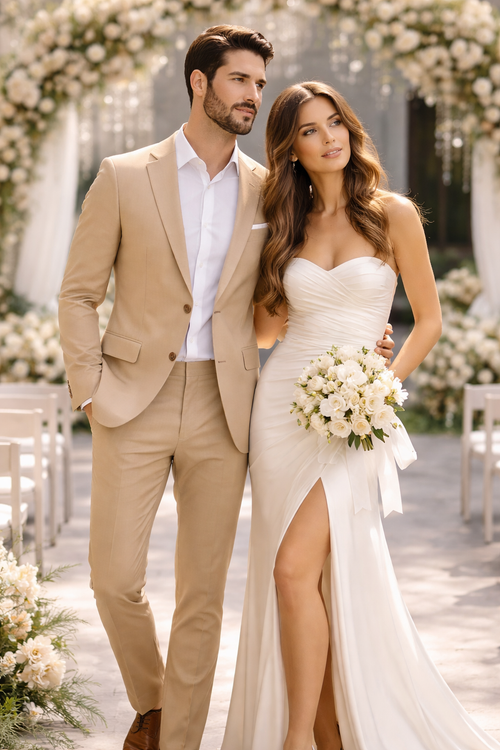 Champagne Groomsmen Suits