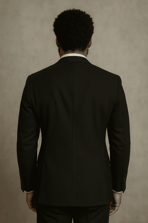 Wool Suit - Italian Made Business Suit by Statement Men's 3 Piece 100% Wool Modern Fit Suit - Sharp Plaid Pattern