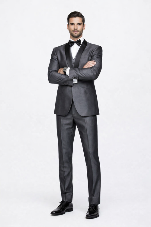 Dark Grey Groomsmen suits Groomsmen Suits With Shirt and Tie Package