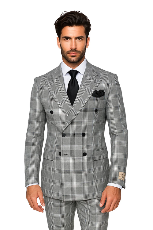 Classic Fit in Black and White Plaid Color by Rossiman