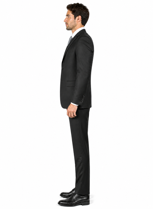 Classic Fit - 100% Dark Grey Suit - Three Button Vested Suit - Athletic Fit