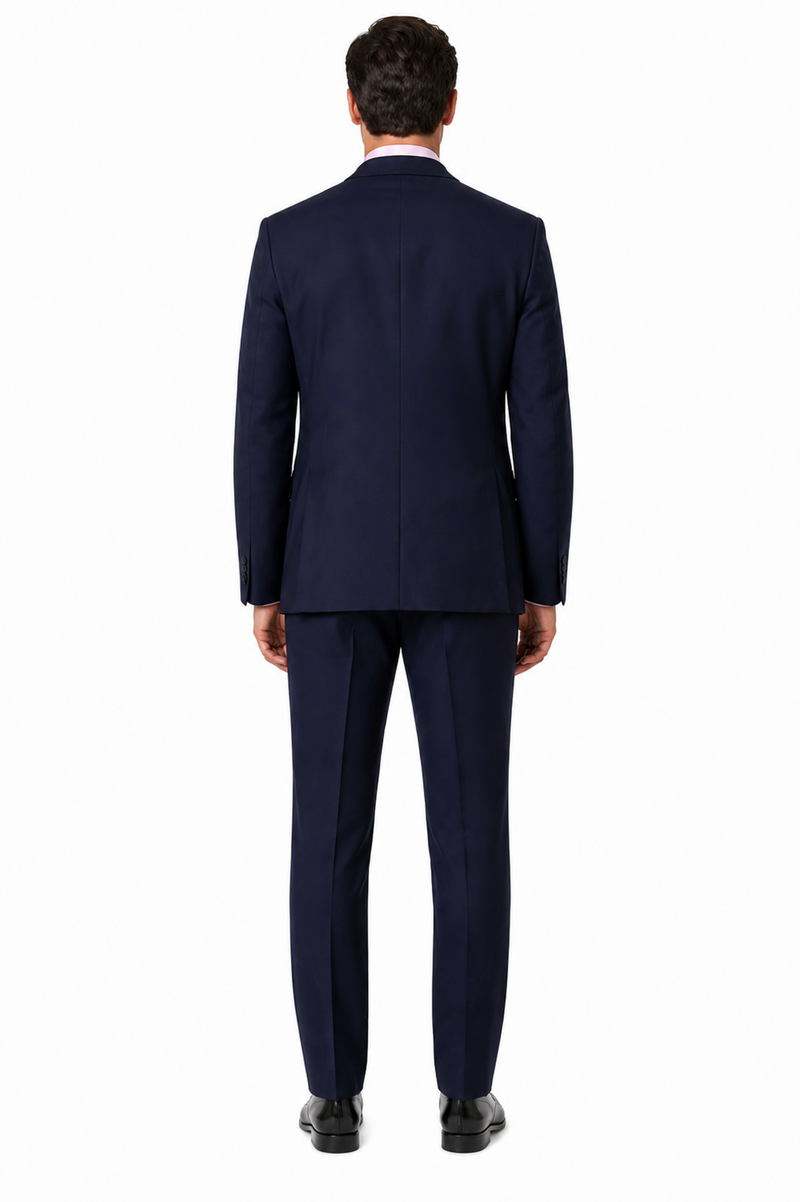 Classic Fit - Navy Suit - Three Button Vested Suit - Athletic Fit