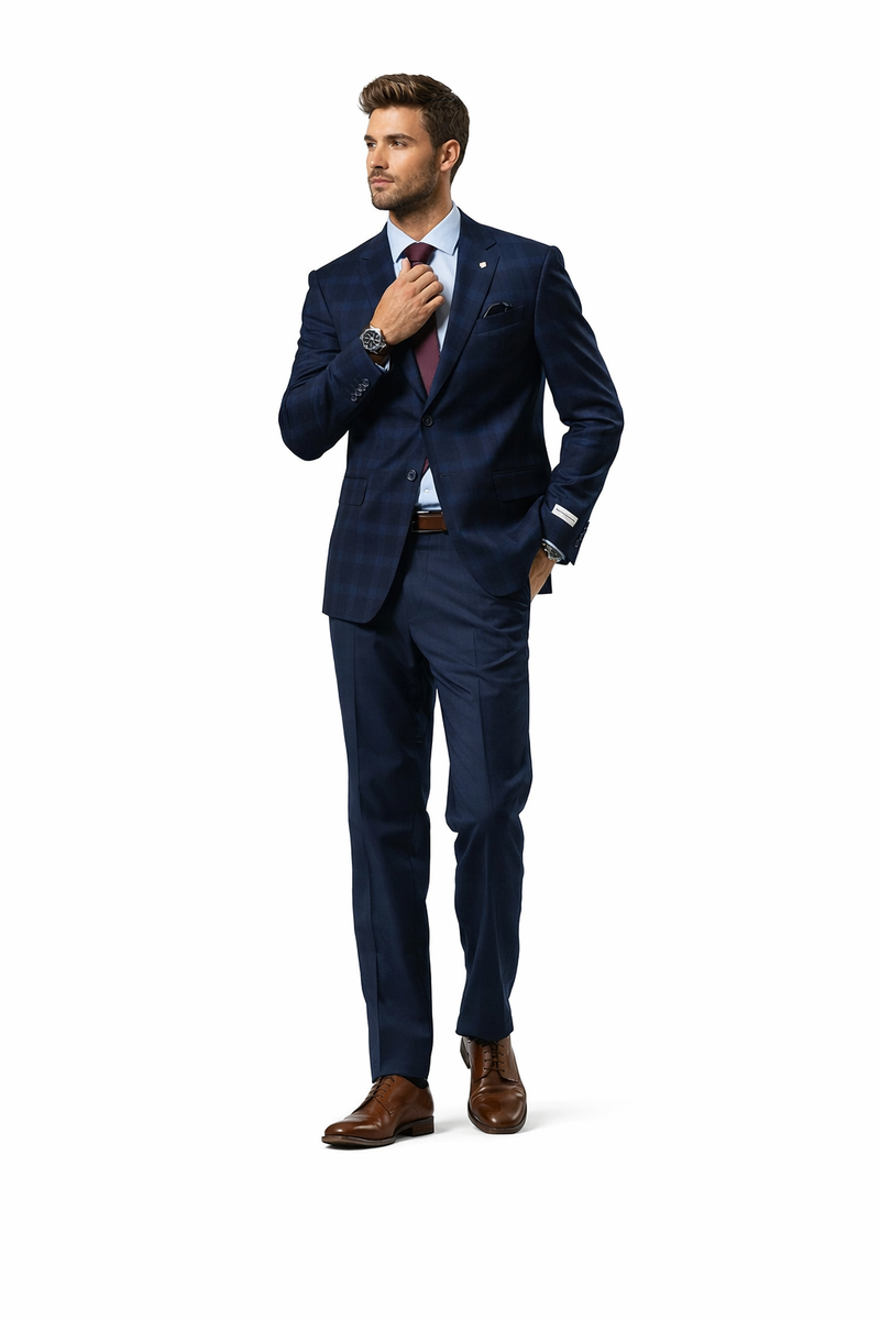 Stacy Adams Mens Hybrid Fit Sport Coat - Glen Plaid Pattern