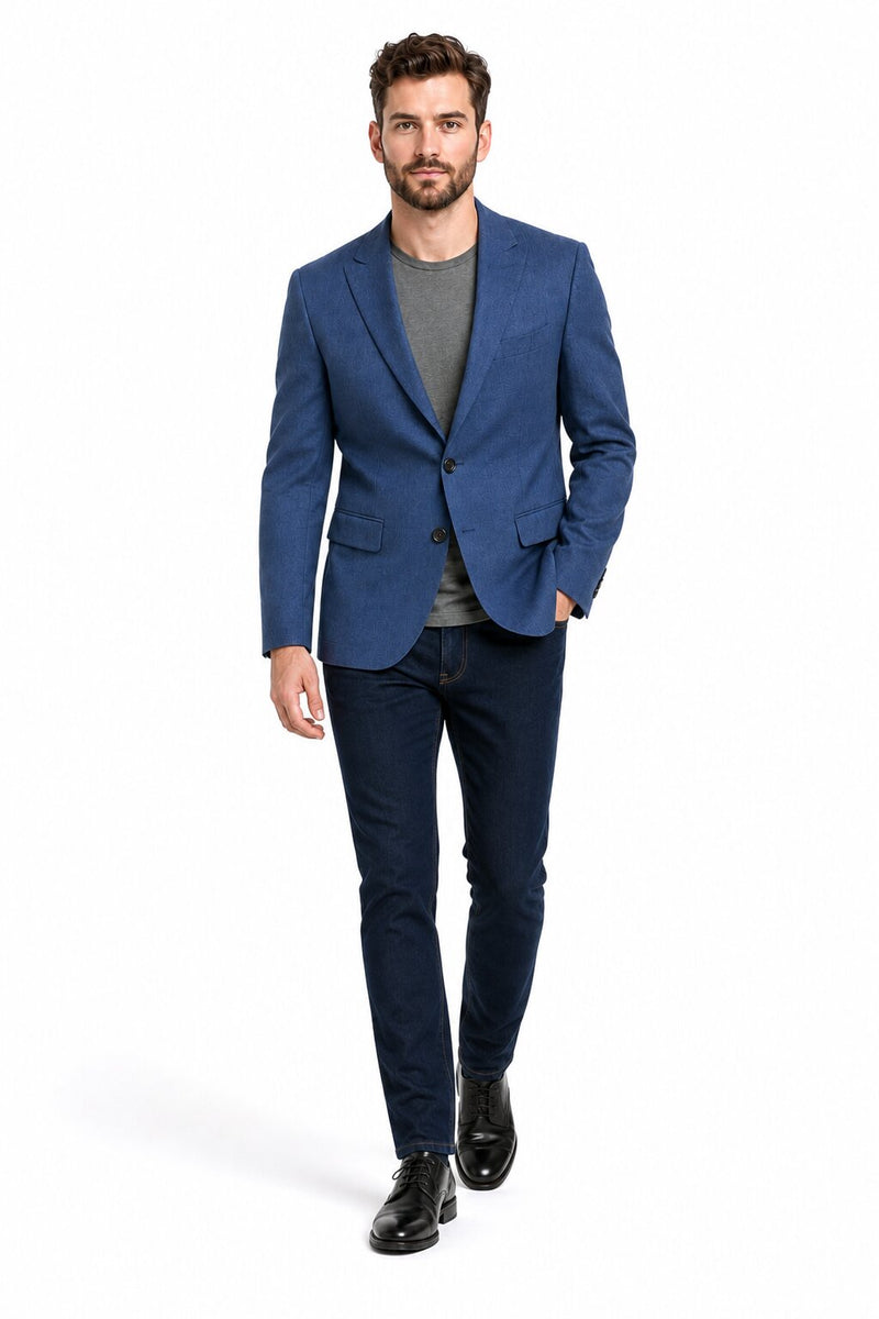 Zacchi Terri 73911 Mens Cobalt Blue Blazer – Slim Fit Stylish Formal and Party Wear Jacket