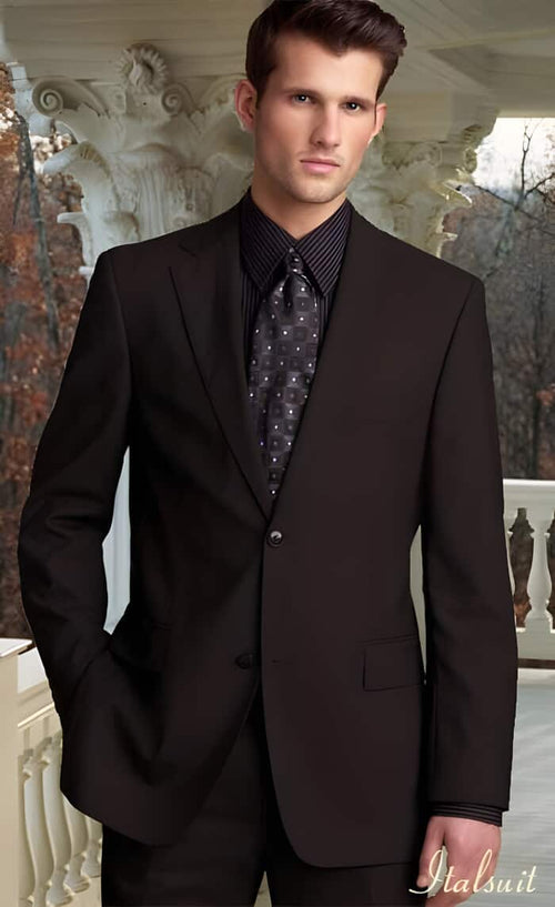 Mens Brown Wool Suit - Any Brand Style Size
