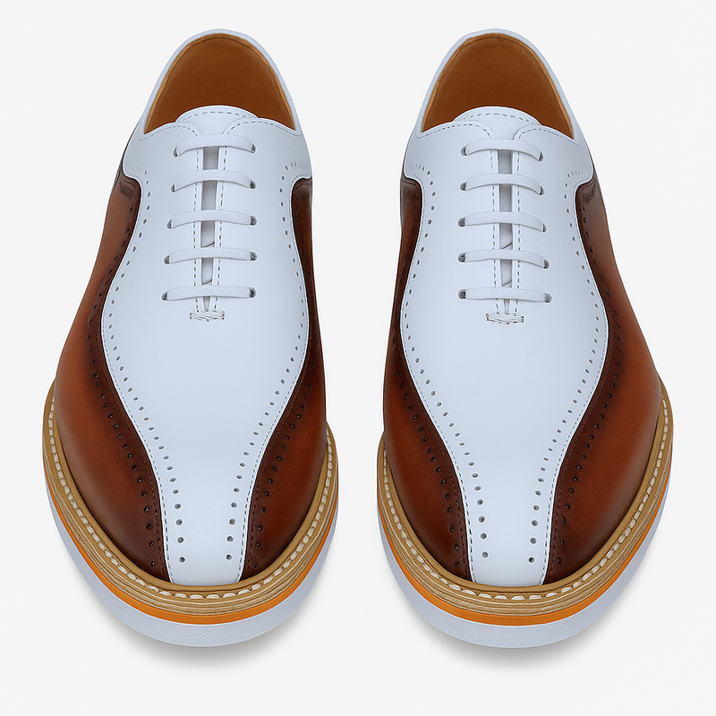 Carrucci Stylish Two-Tone Brogue Oxford
