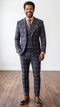Men's 3-Piece 100% Wool Tailored Fit Plaid Suit – Double-Breasted Vest