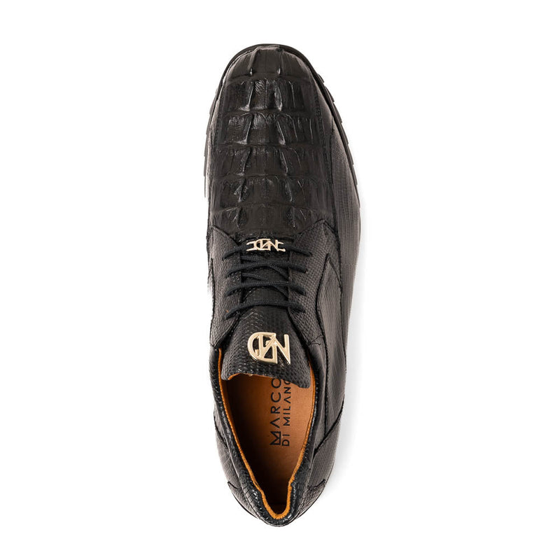 Marco_Di_Milano Crater Black: Luxury Leather Dress Shoe