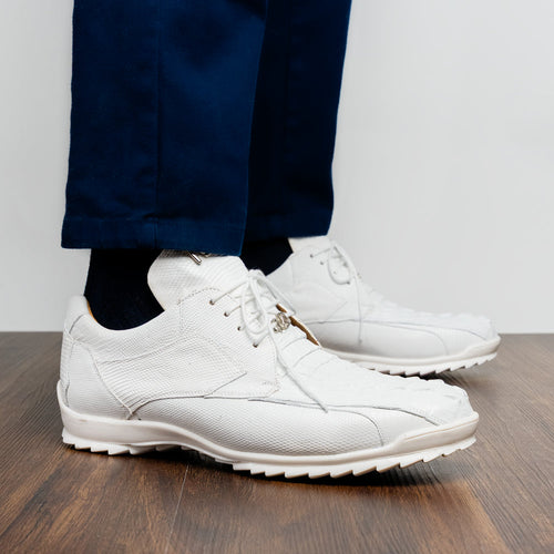 Marco_Di_Milano Crater White Leather Luxury Shoe