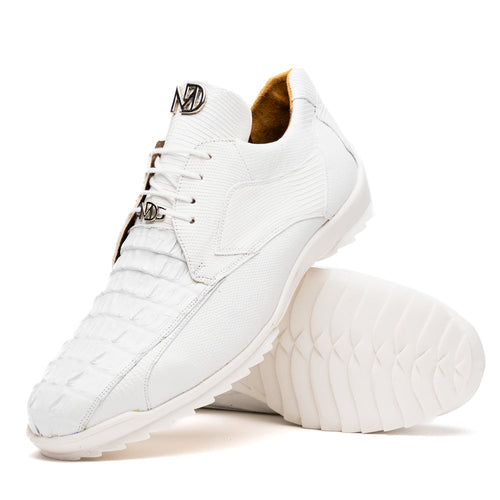 Marco_Di_Milano Crater White Leather Luxury Shoe