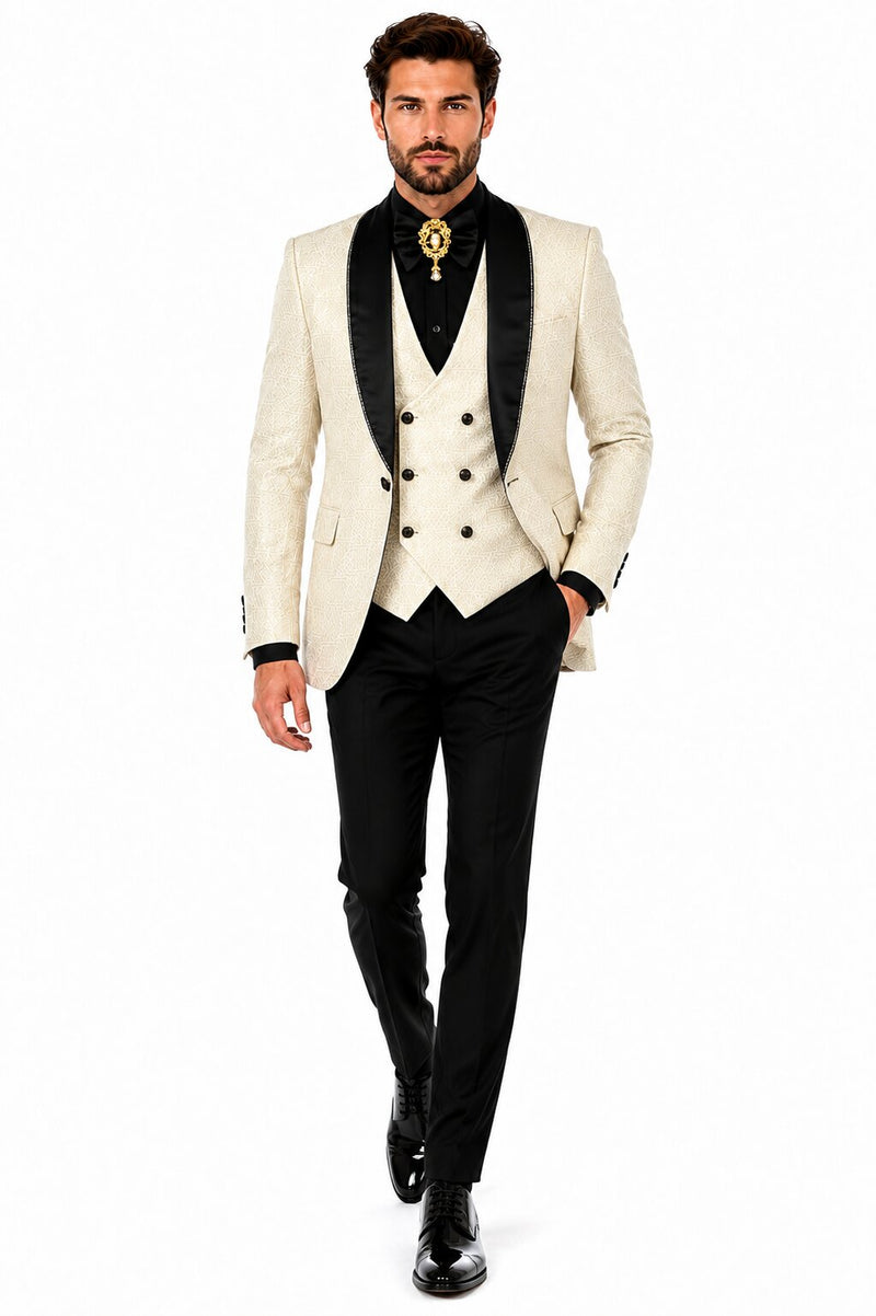 Ivory Tuxedo - Cream Wedding Suit - Off White Groom Suit