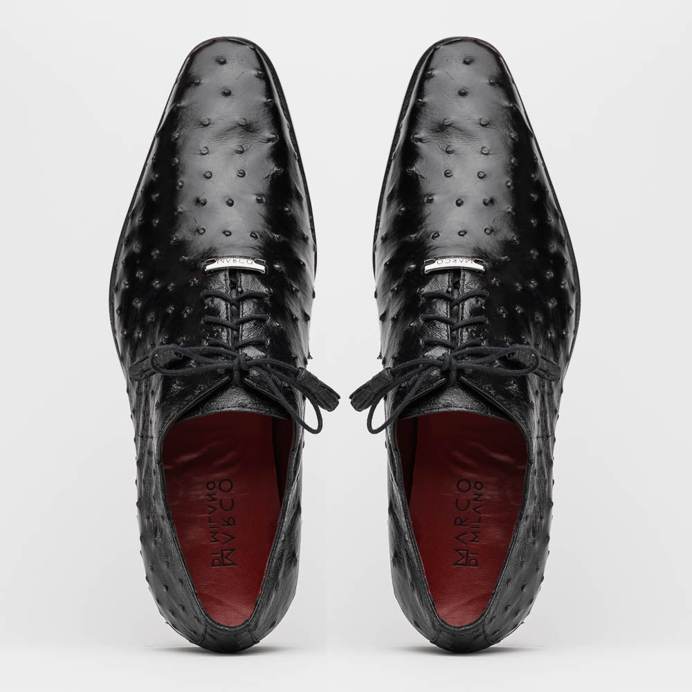 Marco Di Milano Criss Ostrich Quill Dress Oxfords Black