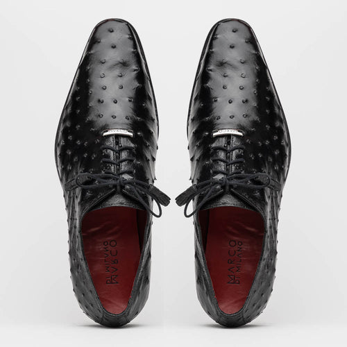 Marco Di Milano Criss Ostrich Quill Dress Oxfords Black
