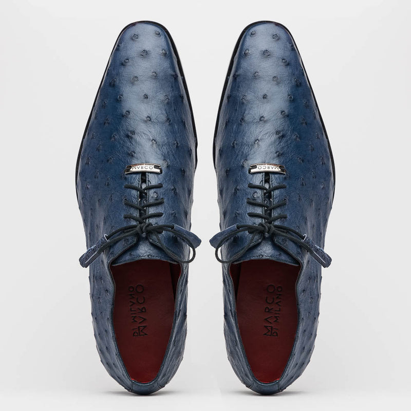 Marco Di Milano Criss Ostrich Quill Dress Oxfords Navy