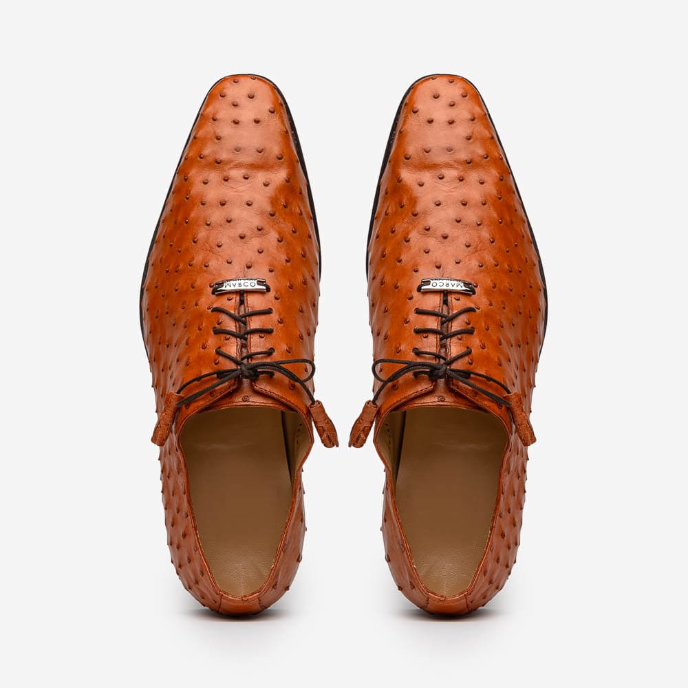 Marco Di Milano Criss Ostrich Quill Dress Oxfords Brandy