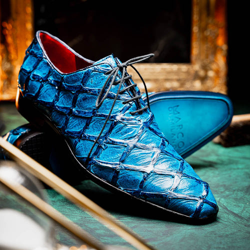 Marco Di Milano Olivieri: Caribbean Blue Leather Shoes