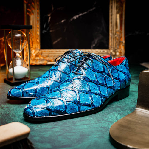 Marco Di Milano Olivieri: Caribbean Blue Leather Shoes