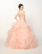Juliet 1420 Crystal-Beaded Quinceanera Dress Tulle High Neck Ball Gown