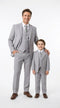 Dad and Son Suit – Father and Son Matching Light Gray 3-Piece Wedding Suits in Very Light Grey - Silver Ash Color