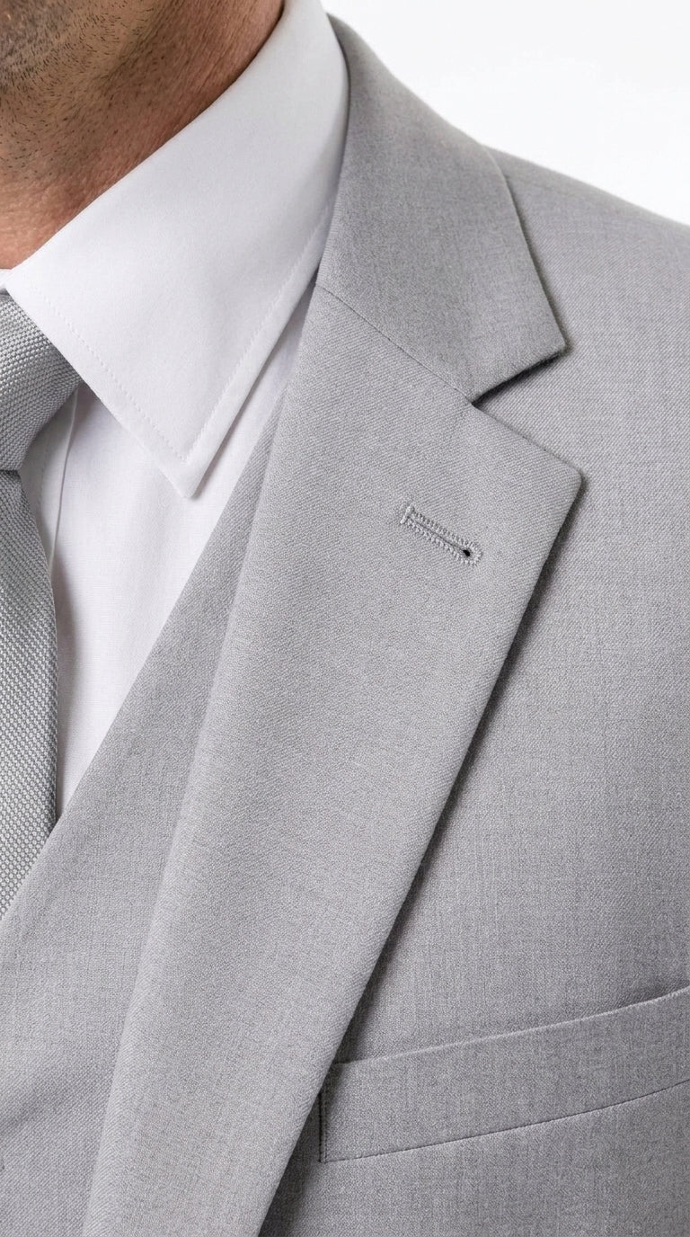 Dad and Son Suit ā Father and Son Matching Light Gray 3-Piece Wedding Suits in Very Light Grey - Silver Ash Color