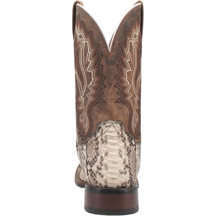 Dan Post Men's Brutus Python Snakeskin Square Toe Boots - Natural