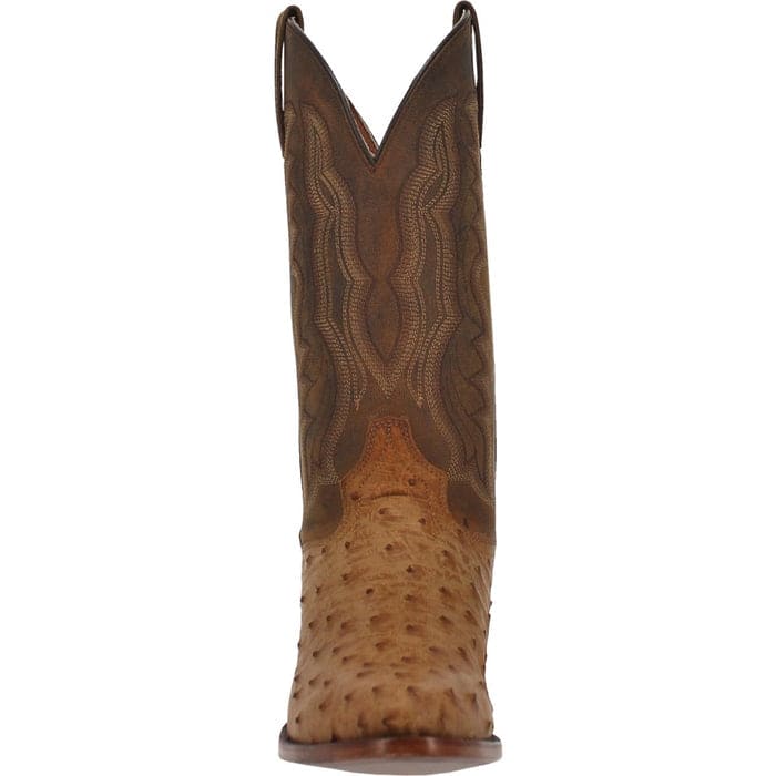 Dan Post Men's Gehrig Full Quill Ostrich Round Toe Boots - Saddle