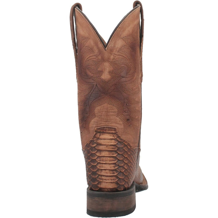 Dan Post Men's KA Python Print Leather Square Toe Boots - Brown