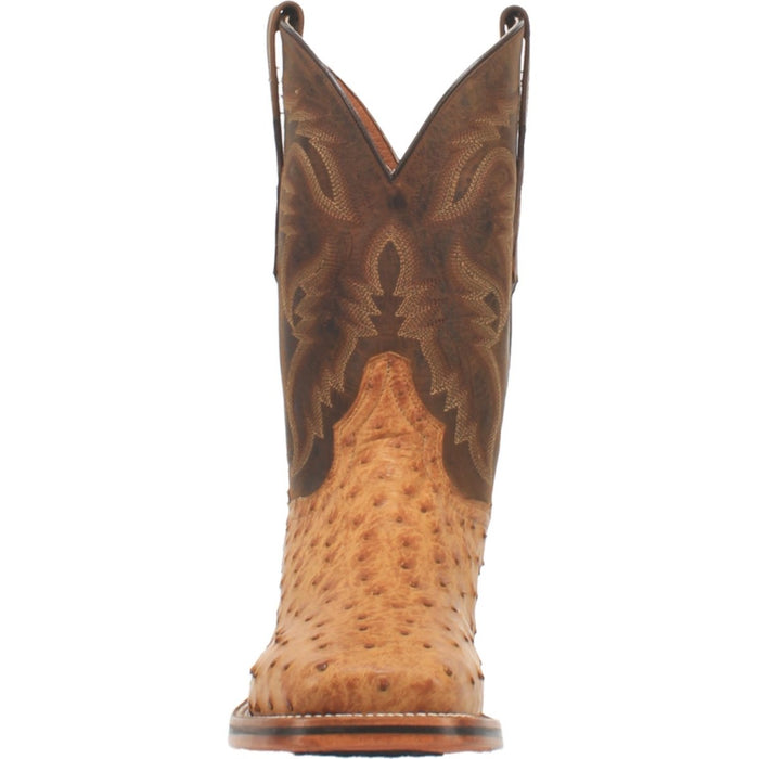 Dan Post Men's Kershaw Full Quill Ostrich Square Toe Boots - Saddle